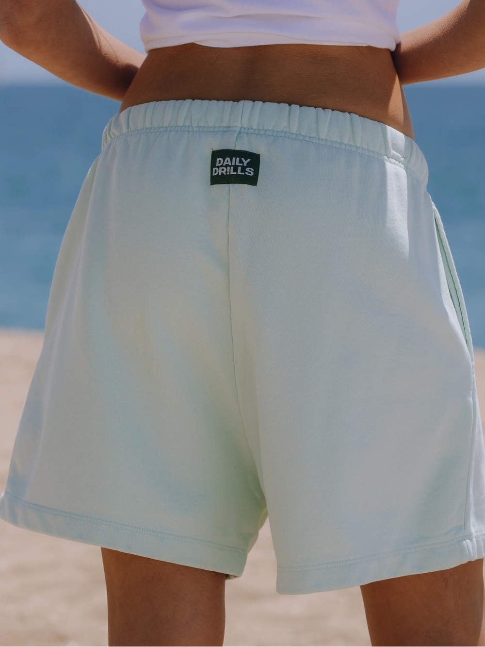 Daily Drills Women’s Mint Green Elastic-Waist Casual Shorts